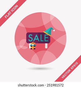 Christmas sale flat icon with long shadow, eps10