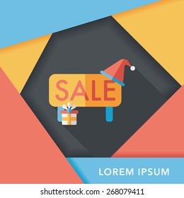 Christmas sale flat icon with long shadow, eps10