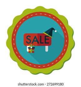 Christmas sale flat icon with long shadow, eps10