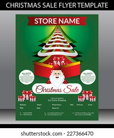 Christmas Sale Flyer Template Vector illustration 