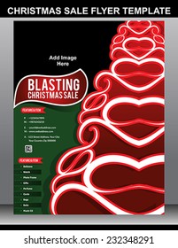 Christmas Sale Flyer Template vector illustration 