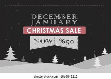 Christmas Sale Flyer Winter Snow