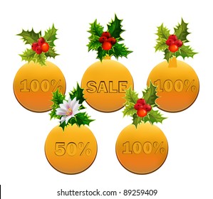 Christmas sale golden medals (labels, tags)