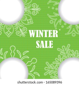 Christmas sale green pattern background