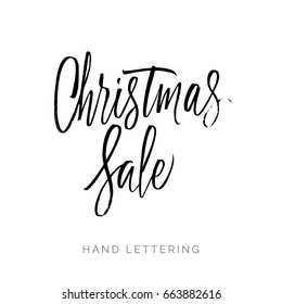 Christmas Sale. Hand drawn creative calligraphy and brush pen lettering. Can be used for cards, prints, posters, stamps, advertisement, blogs, banners, etc. 