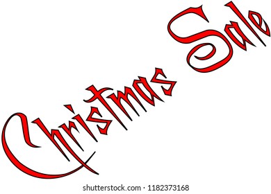 Christmas Sale holiday season text sign illustration on white Background.