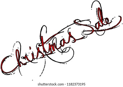 Christmas Sale holiday season text sign illustration on white Background.