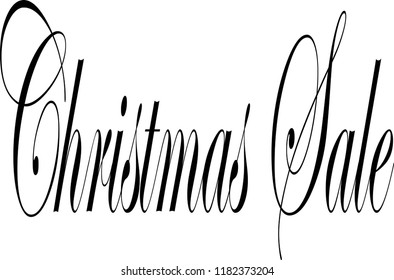 Christmas Sale holiday season text sign illustration on white Background.