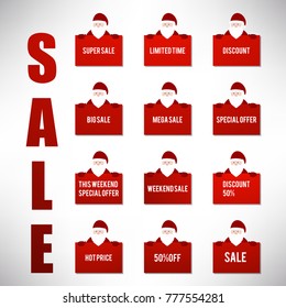 Christmas sale icons set