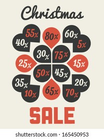 Christmas Sale Illustration in Vintage Style