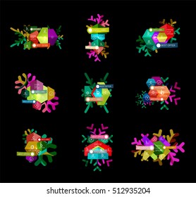 Christmas sale info banner, holiday greeting card or promo brochure elements