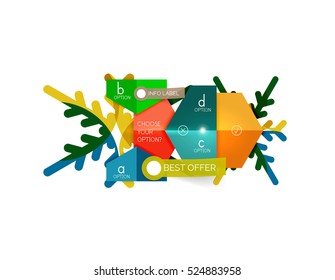 Christmas sale info banner, holiday greeting card or promo brochure elements
