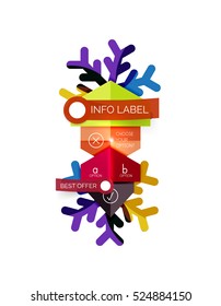 Christmas sale info banner, holiday greeting card or promo brochure elements