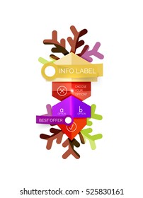Christmas sale info banner, holiday greeting card or promo brochure elements