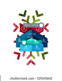 Christmas sale info banner, holiday greeting card or promo brochure elements