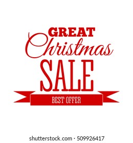 Christmas Sale inscription. Vector illustration.