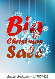 Christmas sale label with ribbons. EPS 10