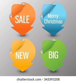 Christmas Sale labels, tags, badges vector set