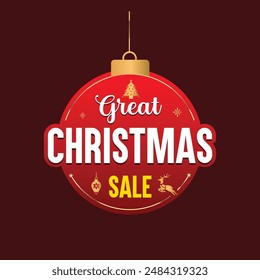 Christmas Sale Logo Unit Vector. Festival Offers, Retail, Marketing, Promotional Design