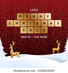 Christmas Sale Offer and Sale Banner for Xmas sale background concept. Sale Christmas collection. Discount and price tags on paper.
