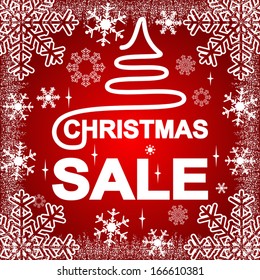 Christmas Sale on a red Background.