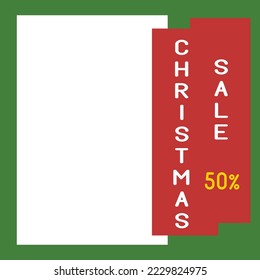 christmas sale photo frame green merry christmas theme discount photo border marketing kit