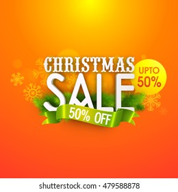 Christmas Sale Poster with 50% Discount Offer. 