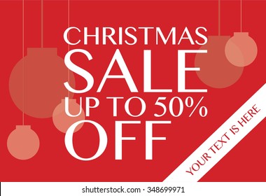 Christmas sale poster. Up to 50%. Huge Discount in the store
