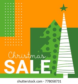 Christmas sale poster with christmas decorations