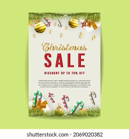 christmas sale poster design template vector