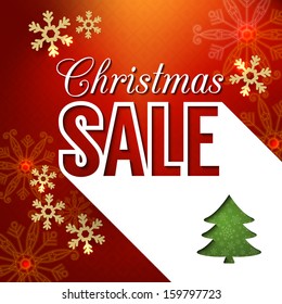 Christmas sale poster design. Vector illustration