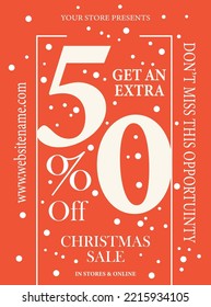Christmas sale poster flyer or social media post template design