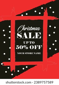 Christmas sale poster flyer or social media post design