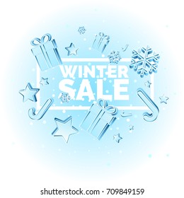Christmas sale, poster for layout and template. Vector illustration
