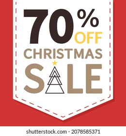 Christmas sale poster. Christmas and New Year Sale Gift Voucher, Discount Coupon Template Vector Illustration.