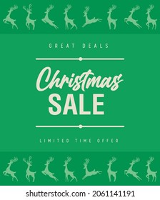 christmas sale poster with reindeer