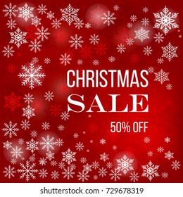 Christmas sale poster, special offer, discount. Vector illustration