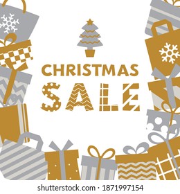 Christmas sale poster vector illustration.
