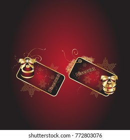 christmas sale price tag with red background