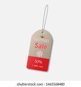Christmas sale price tag vector illustration.