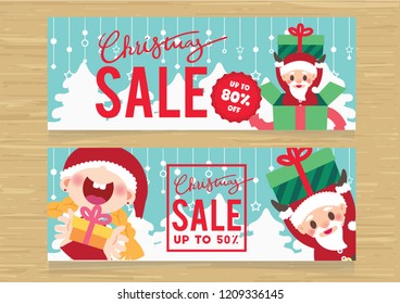 christmas sale promotion banner set vector christmas sale promotion banner set vector