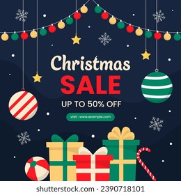 Christmas Sale Promotion for social media post template