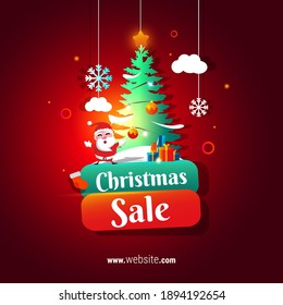 Christmas Sale Promotion Vector Template