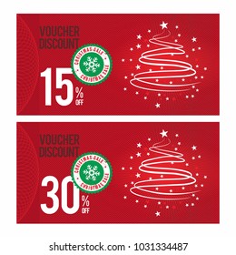 Christmas Sale Promotion Vector Voucher Coupons Posters