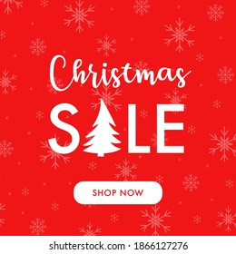 Christmas sale red banner template