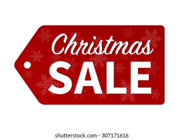 Christmas Sale Red Hang Tag Promotion Vector