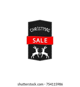 Christmas Sale. Reindeer on a black background.