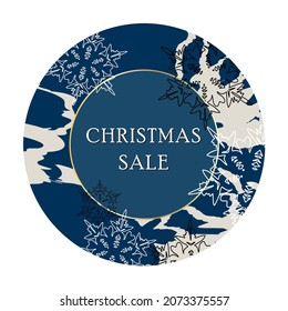 Christmas
SALE. Round winter pattern. Place to insert text. Round postcard or tag. Sticker on a winter theme. Snowflakes.