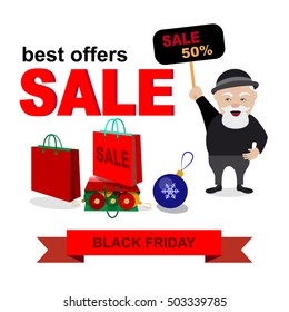 Christmas sale with Santa Claus