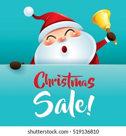 Christmas Sale! Santa Claus with jingle bell.